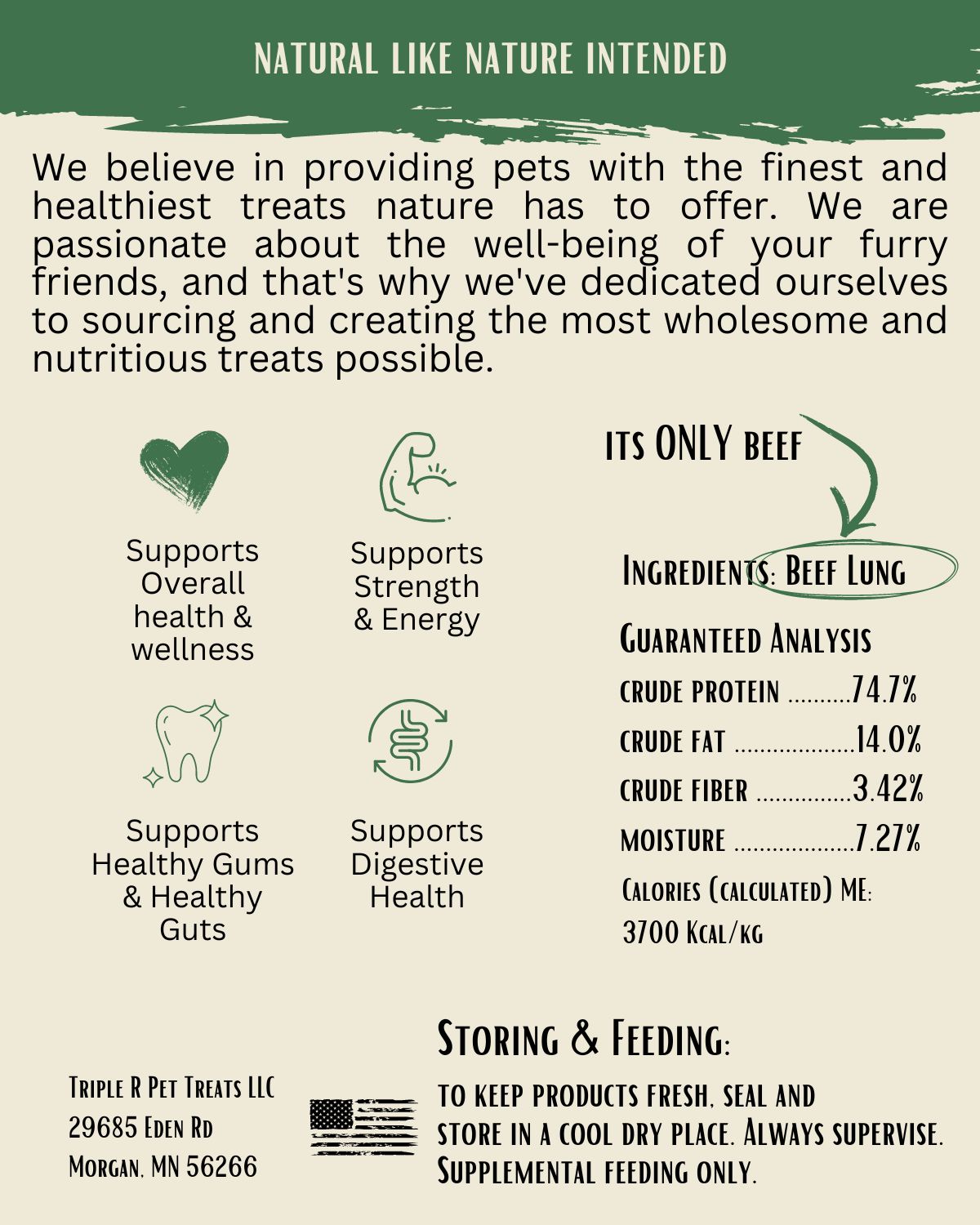 Beef Lung, Dehydrated